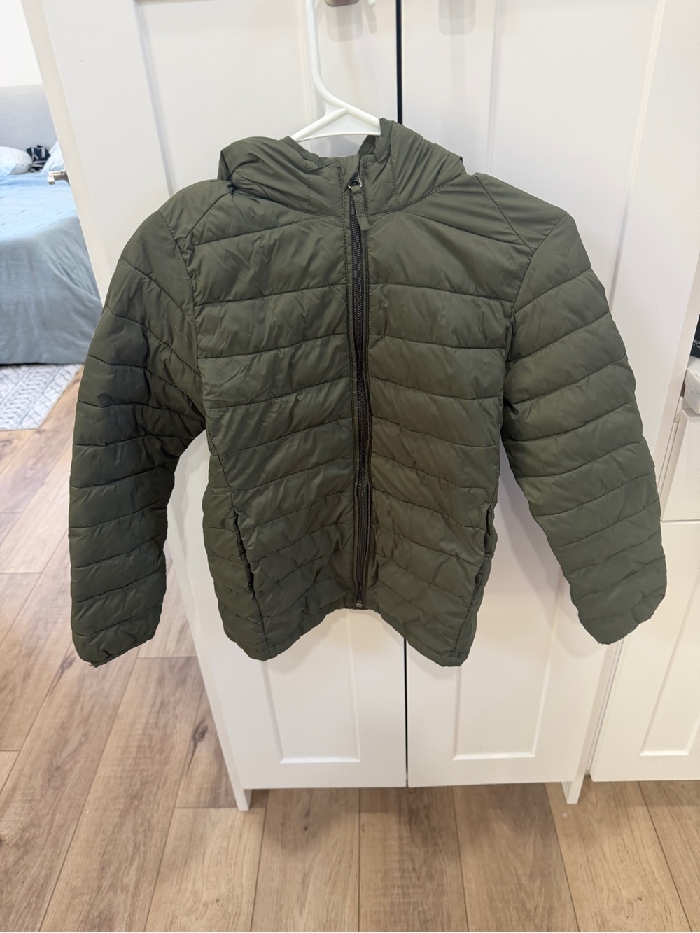 Amazon Essentials Olive Green Hooded Puffer Jacket - Kids